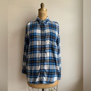 American Eagle Boyfriend Fit Plaid Button Down Shirt sz Extra Large TP2